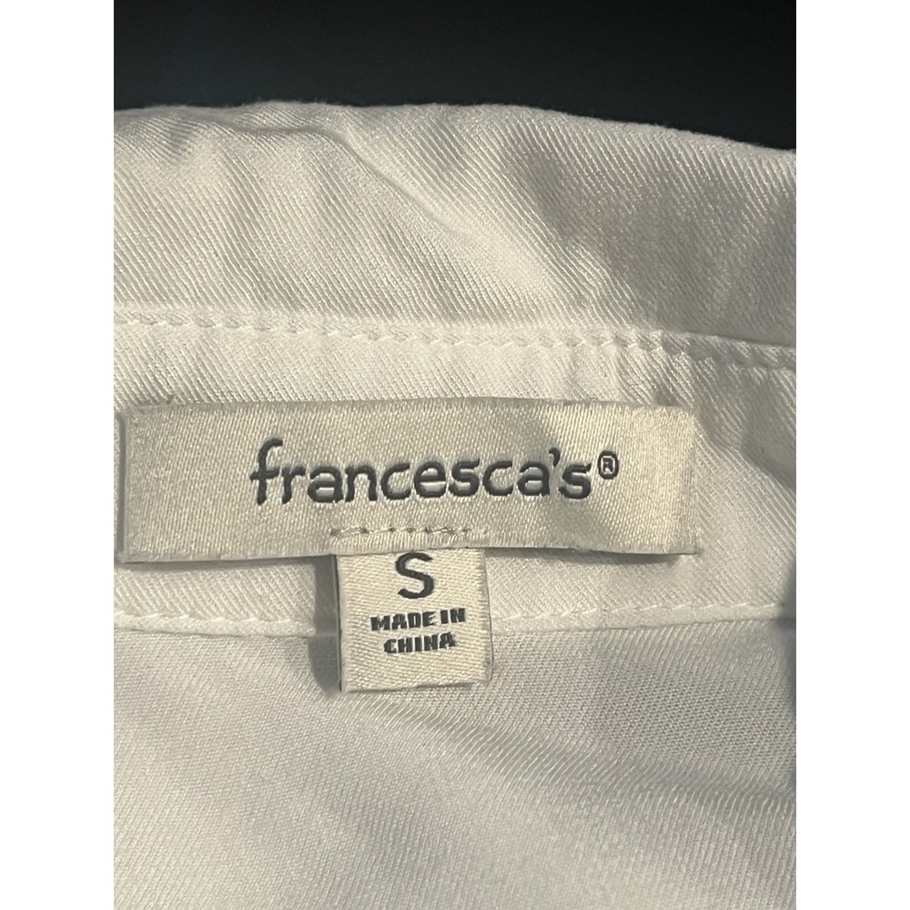 Francesca's‎ womens white long sleeved button up collared blouse S - Picture 3 of 5